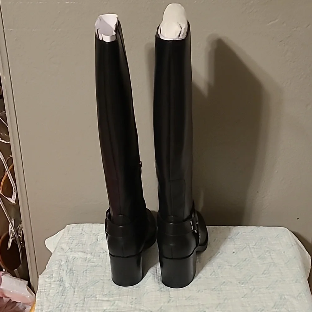 Nine West Koop 3 women's size 5.5M Faux Leather tall knee-high boots NIB Black - Picture 5 of 10